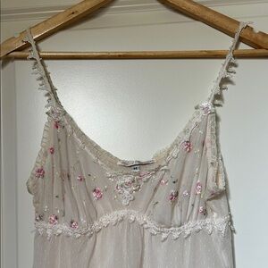 Claire Pettibone floral embroidered chemise size M